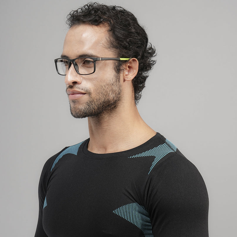 Voyage Active Black Square Eyeglasses for Men & Women - MG5668-C4