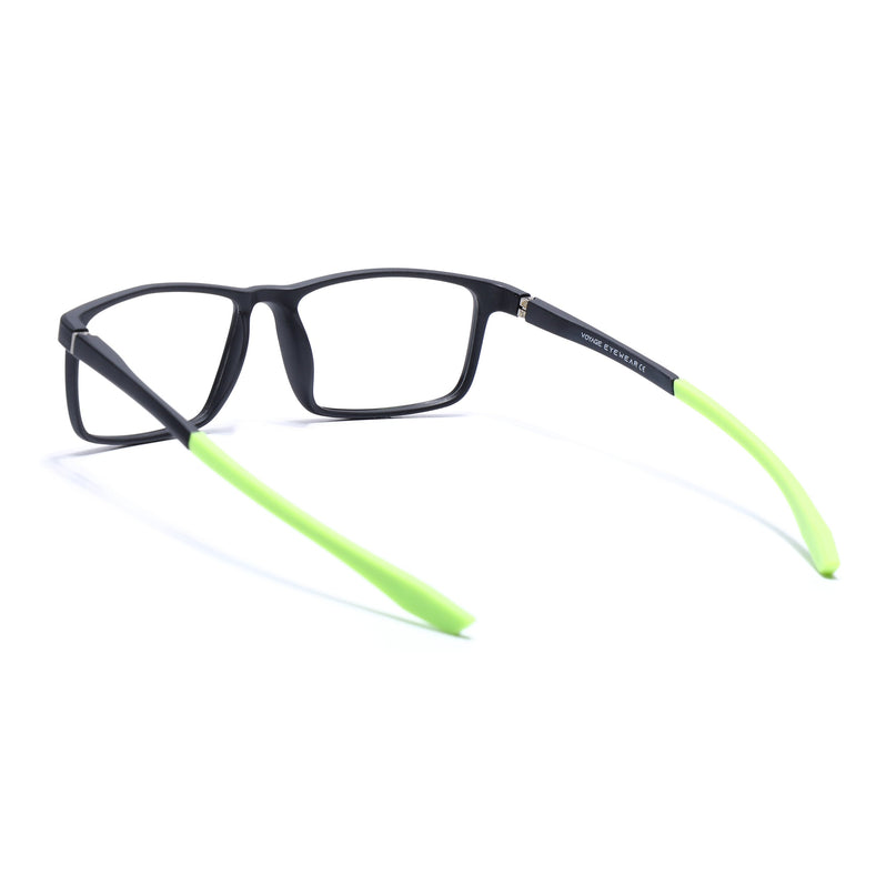 Voyage Active Black Square Eyeglasses for Men & Women - MG5668-C4