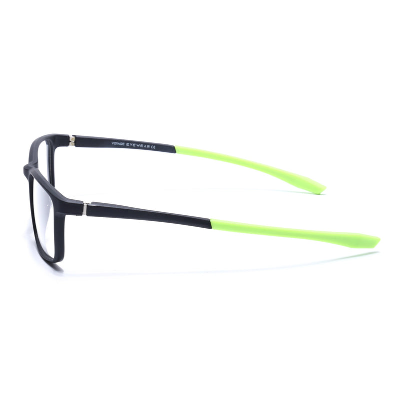 Voyage Active Black Square Eyeglasses for Men & Women - MG5668-C4