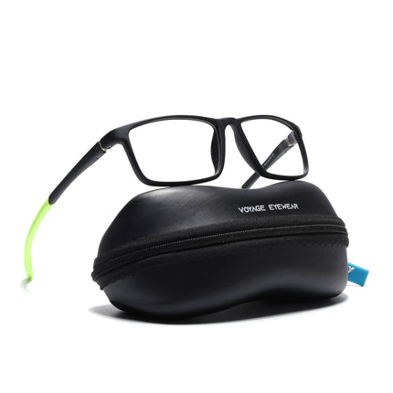 Voyage Active Black Square Eyeglasses for Men & Women - MG5668-C4