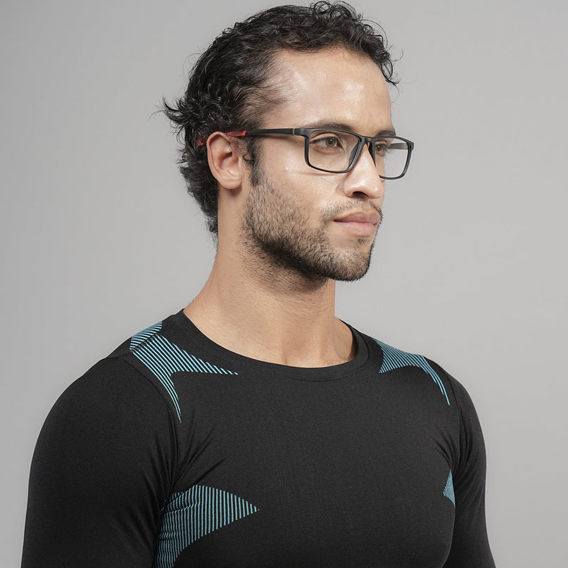 Voyage Active Black Square Eyeglasses for Men & Women - MG5669-C5