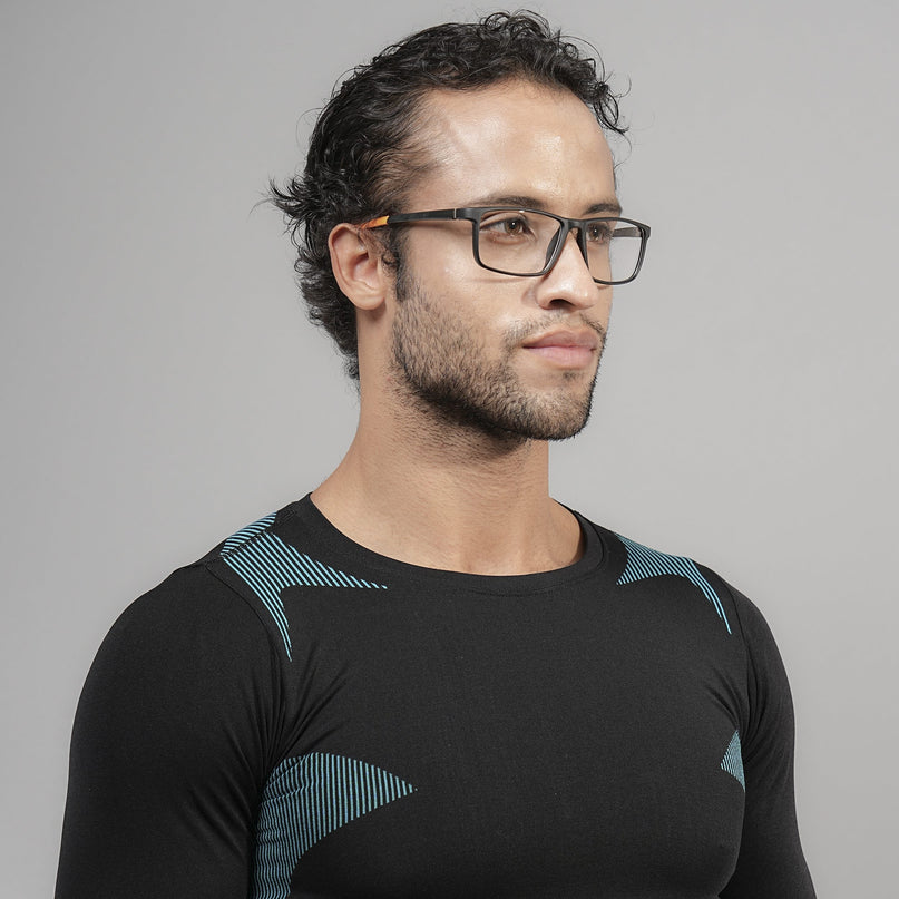 Voyage Active Black Square Eyeglasses for Men & Women - MG5670-C6