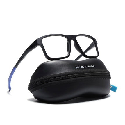 Voyage Active Black Square Eyeglasses for Men & Women - MG5673-C3