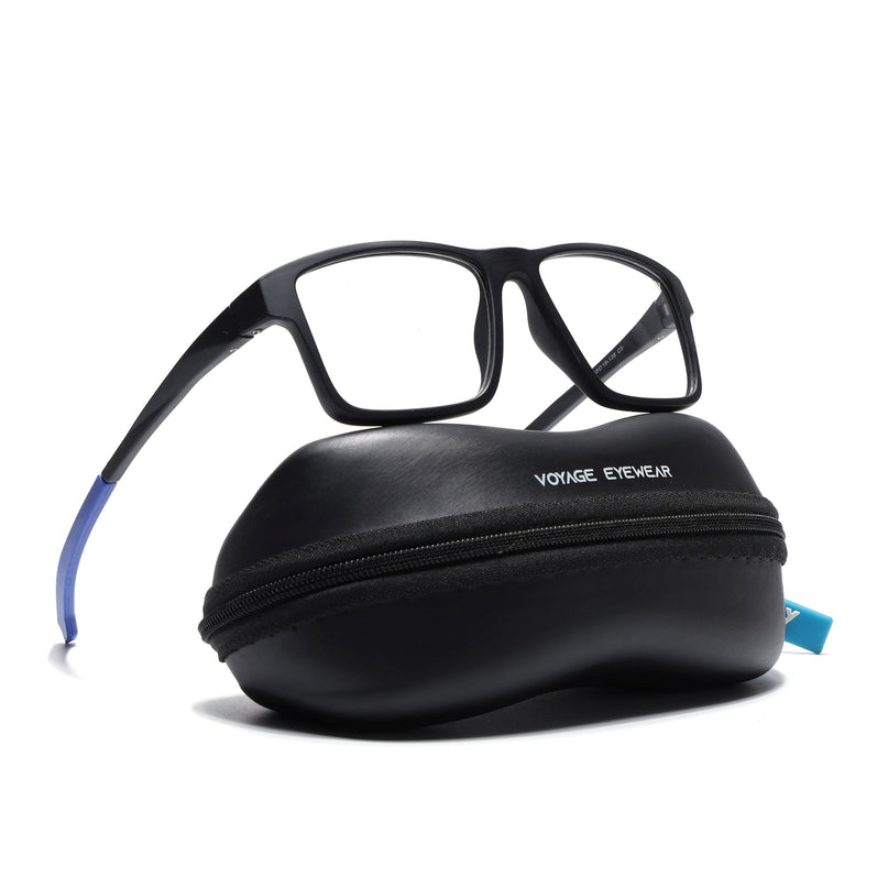 Voyage Active Black Square Eyeglasses for Men & Women - MG5673-C3