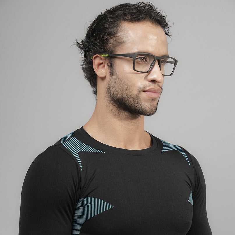 Voyage Active Black Square Eyeglasses for Men & Women - MG5674-C4