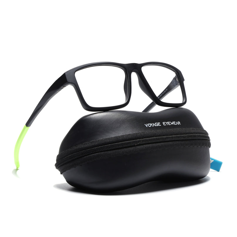 Voyage Active Black Square Eyeglasses for Men & Women - MG5674-C4