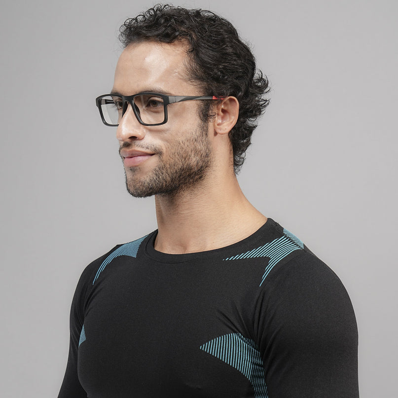 Voyage Active Black Square Eyeglasses for Men & Women - MG5675-C5