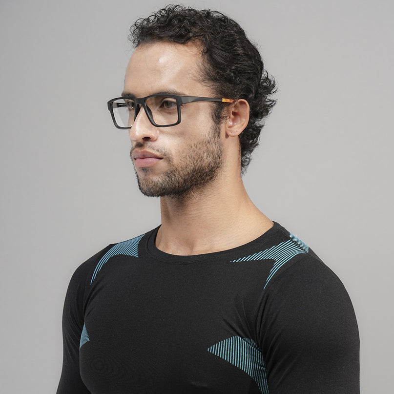 Voyage Active Black Square Eyeglasses for Men & Women - MG5676-C6