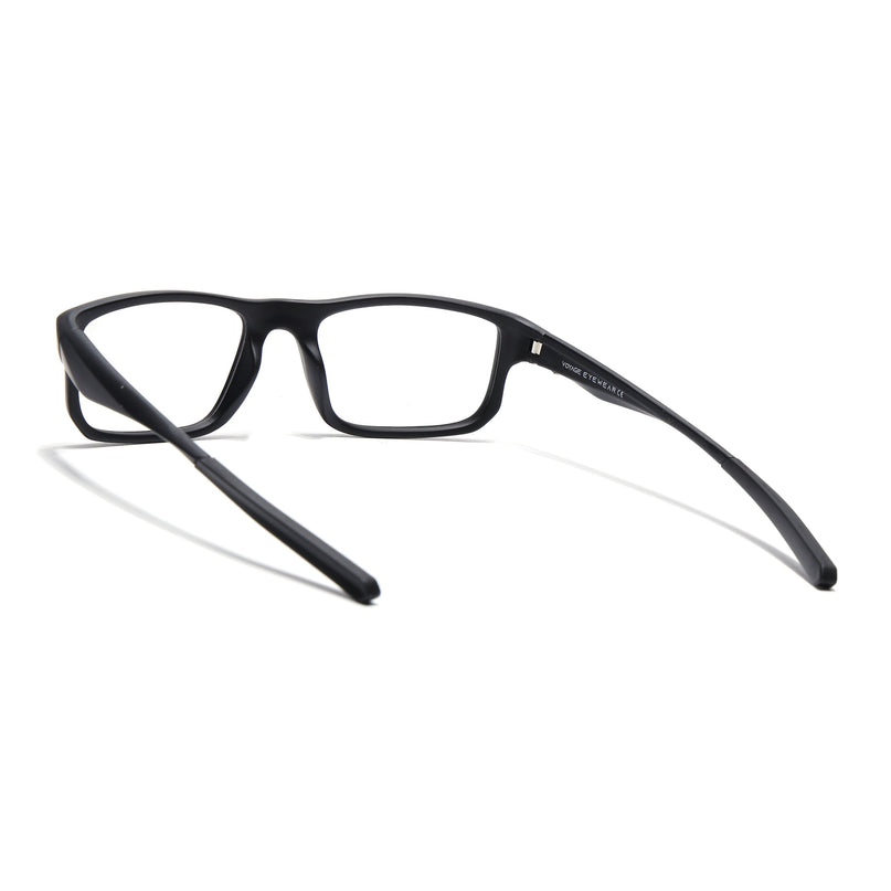 Voyage Active Black Rectangle Eyeglasses for Men & Women - MG5677-C1