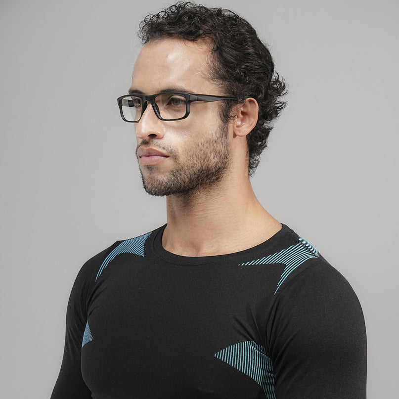 Voyage Active Black Rectangle Eyeglasses for Men & Women - MG5678-C2