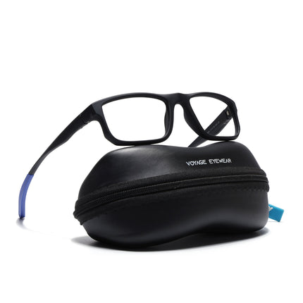 Voyage Active Black Rectangle Eyeglasses for Men & Women - MG5679-C3