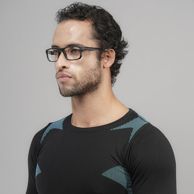 Voyage Active Black Rectangle Eyeglasses for Men & Women - MG5680-C4