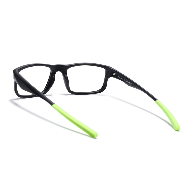 Voyage Active Black Rectangle Eyeglasses for Men & Women - MG5680-C4