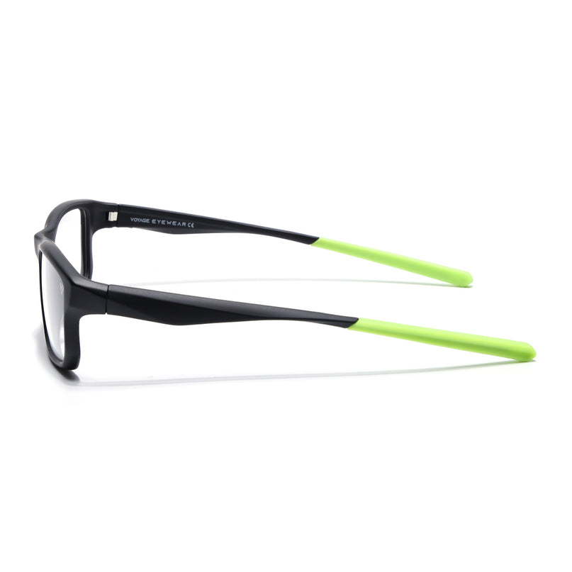 Voyage Active Black Rectangle Eyeglasses for Men & Women - MG5680-C4