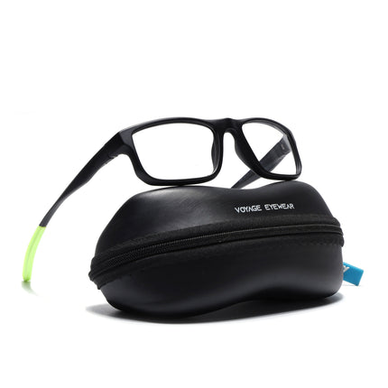 Voyage Active Black Rectangle Eyeglasses for Men & Women - MG5680-C4