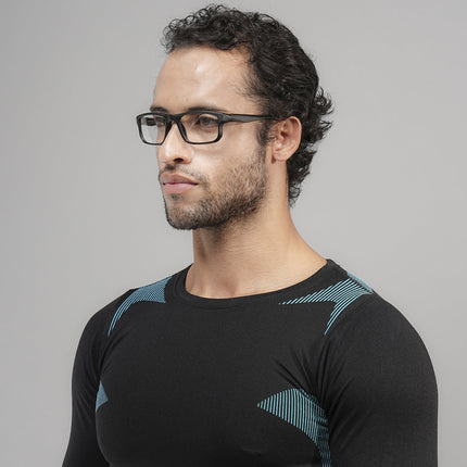 Voyage Active Black Rectangle Eyeglasses for Men & Women - MG5681-C5