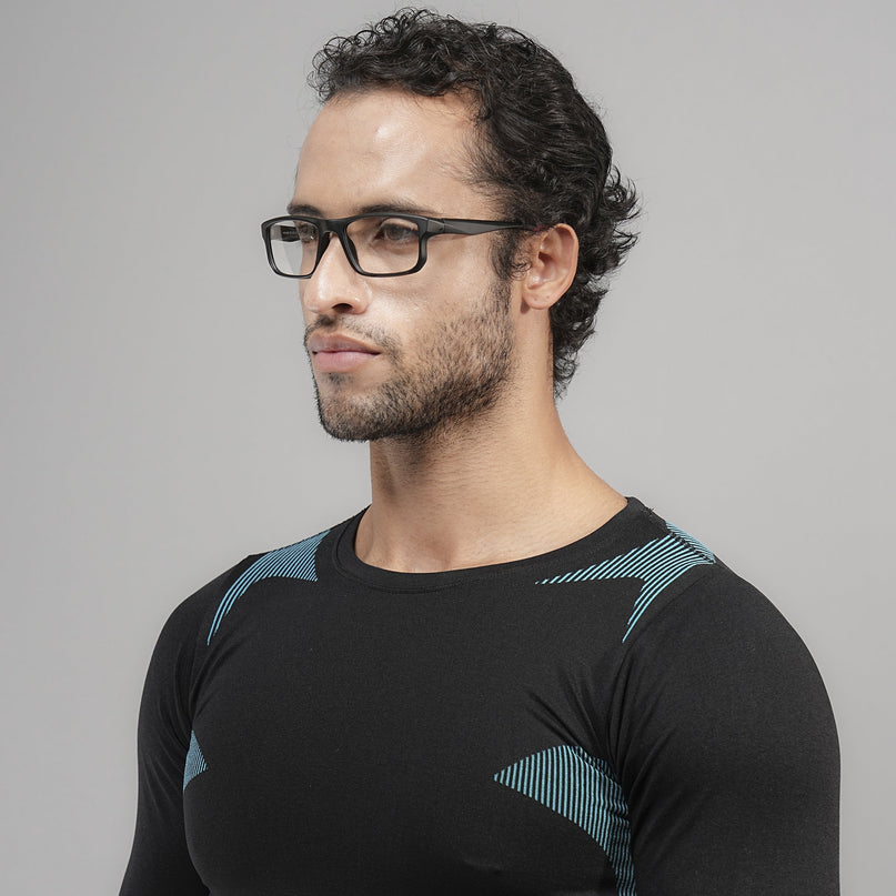Voyage Active Black Rectangle Eyeglasses for Men & Women - MG5681-C5
