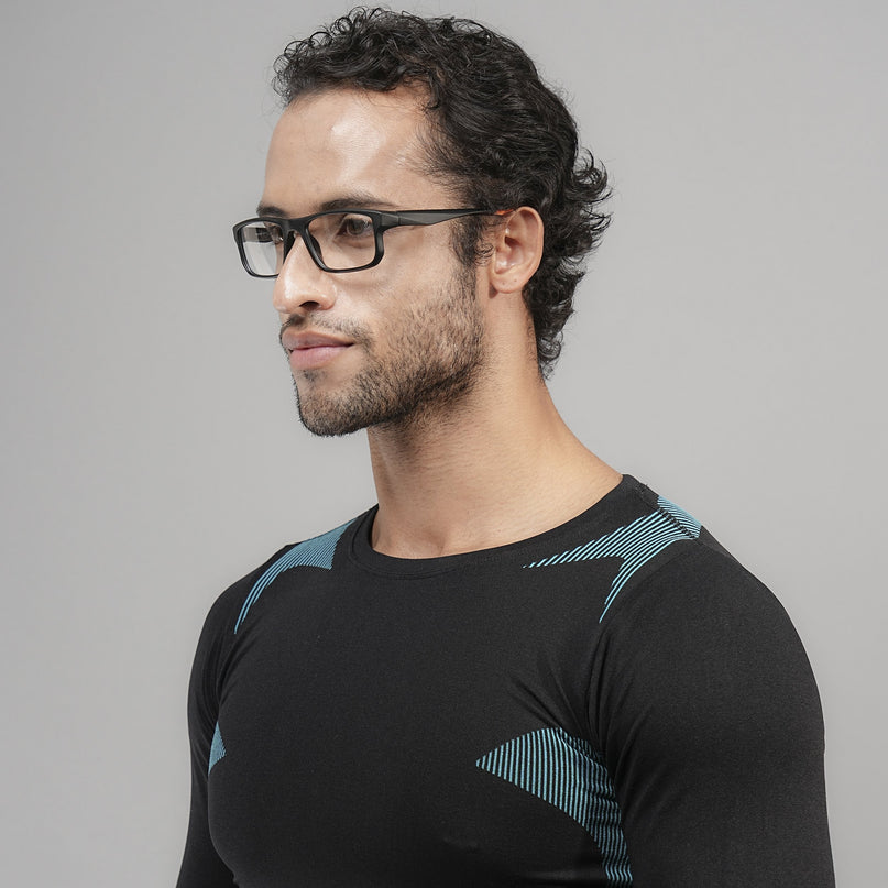 Voyage Active Black Rectangle Eyeglasses for Men & Women - MG5682-C6