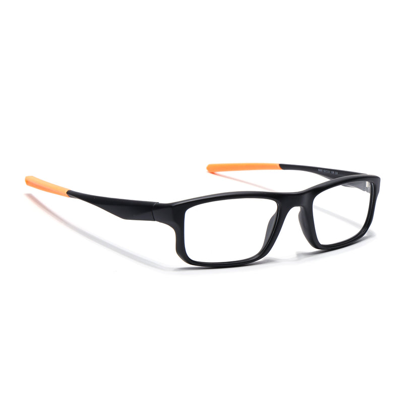 Voyage Active Black Rectangle Eyeglasses for Men & Women - MG5682-C6