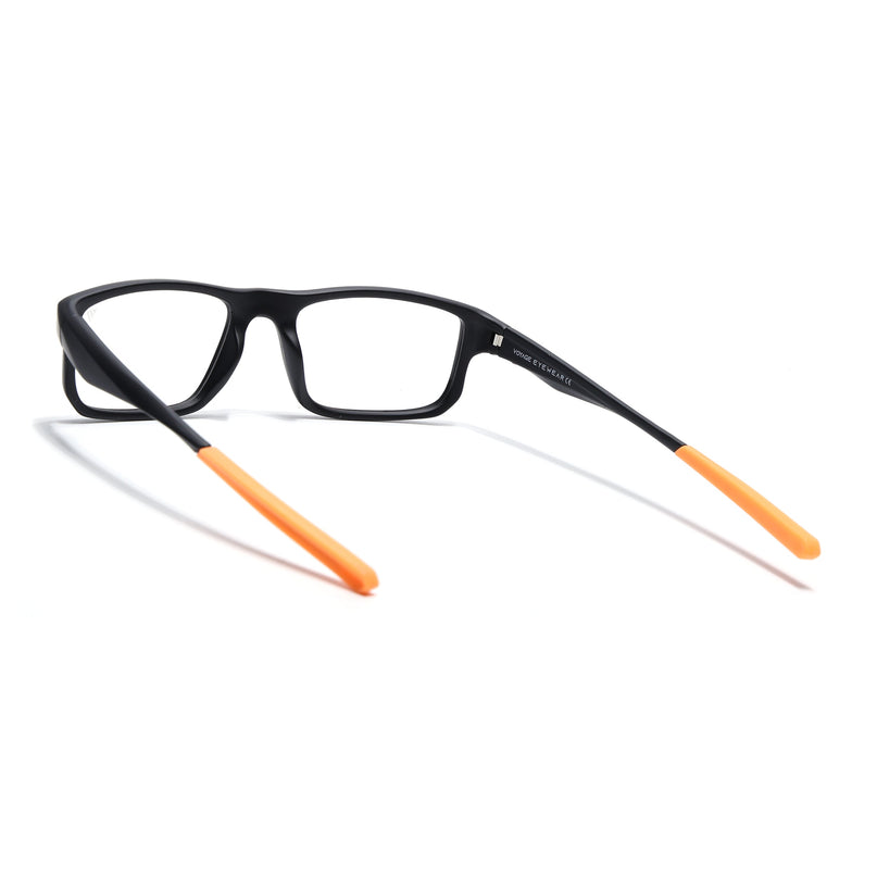 Voyage Active Black Rectangle Eyeglasses for Men & Women - MG5682-C6