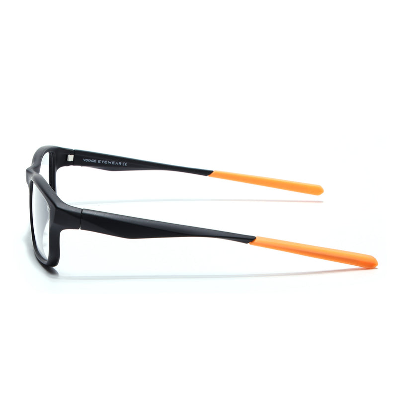Voyage Active Black Rectangle Eyeglasses for Men & Women - MG5682-C6