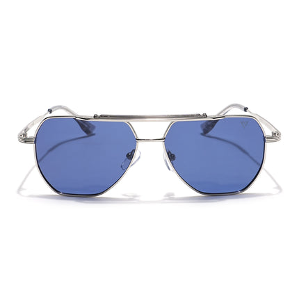 Voyage Select Wayfarer Polarized Sunglasses (Blue Lens | Silver Frame - SLPMG6289)