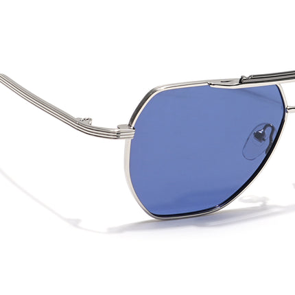 Voyage Select Wayfarer Polarized Sunglasses (Blue Lens | Silver Frame - SLPMG6289)