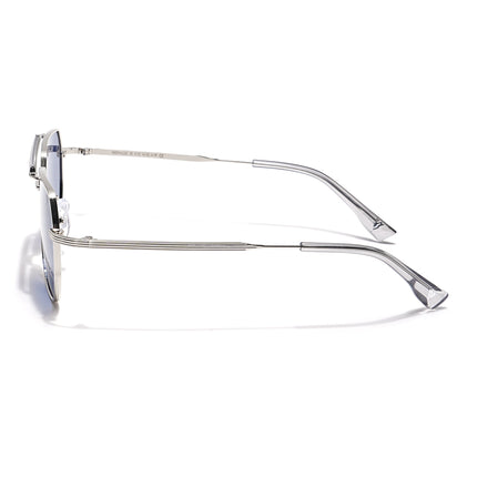 Voyage Select Wayfarer Polarized Sunglasses (Blue Lens | Silver Frame - SLPMG6289)