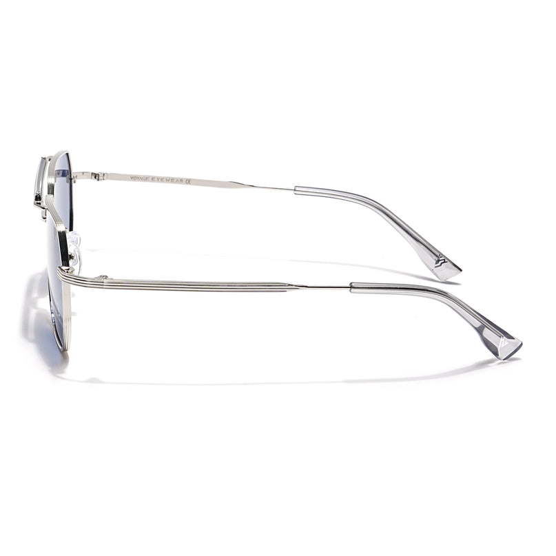 Voyage Select Wayfarer Polarized Sunglasses (Blue Lens | Silver Frame - SLPMG6289)