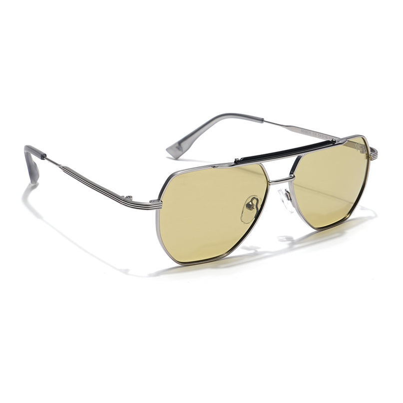 Voyage Select Wayfarer Polarized Sunglasses (Green Lens | Silver Frame - SLPMG6290)
