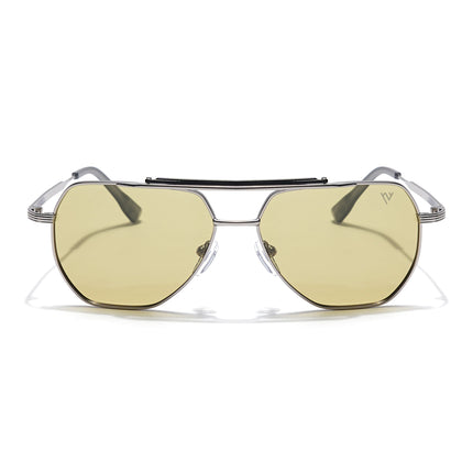 Voyage Select Wayfarer Polarized Sunglasses (Green Lens | Silver Frame - SLPMG6290)