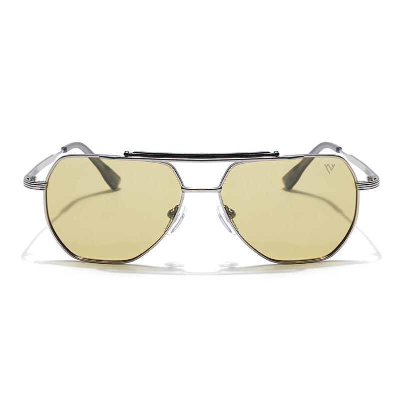 Voyage Select Wayfarer Polarized Sunglasses (Green Lens | Silver Frame - SLPMG6290)