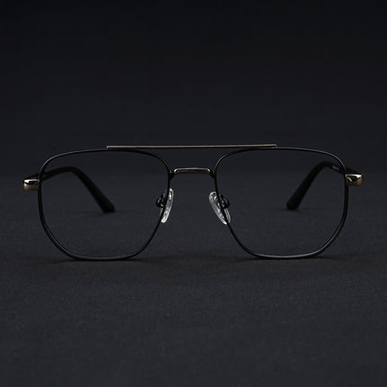 Voyage Silverline Matt Black & Golden Wayfarer Eyeglasses for Men & Women - MG5345-C1