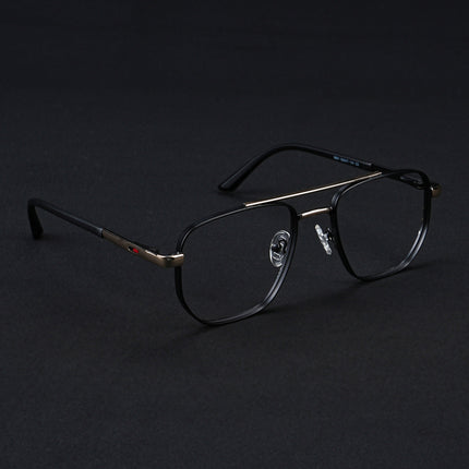 Voyage Silverline Matt Black & Golden Wayfarer Eyeglasses for Men & Women - MG5345-C1