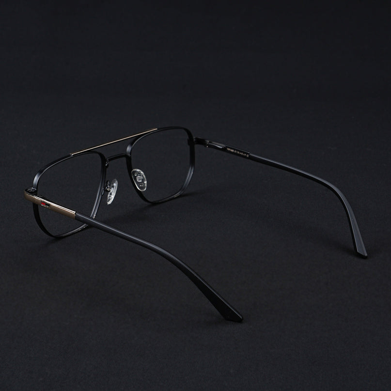 Voyage Silverline Matt Black & Golden Wayfarer Eyeglasses for Men & Women - MG5345-C1