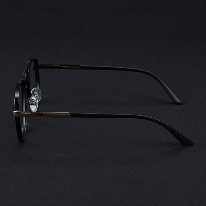 Voyage Silverline Matt Black & Golden Wayfarer Eyeglasses for Men & Women - MG5345-C1