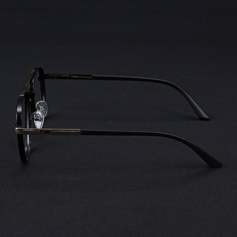 Voyage Silverline Matt Black & Golden Wayfarer Eyeglasses for Men & Women - MG5345-C1