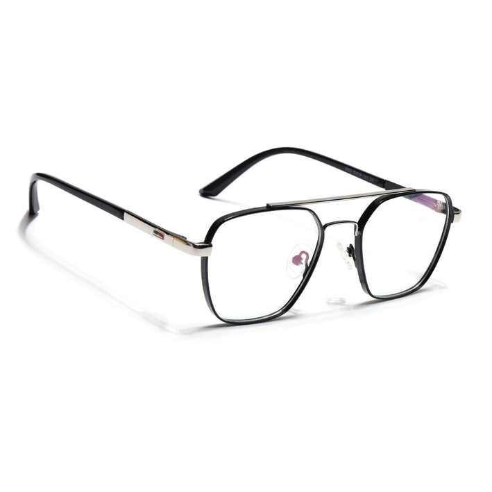 Voyage Silverline Shine Black & Silver Wayfarer Eyeglasses for Men & Women - MG5351-C3
