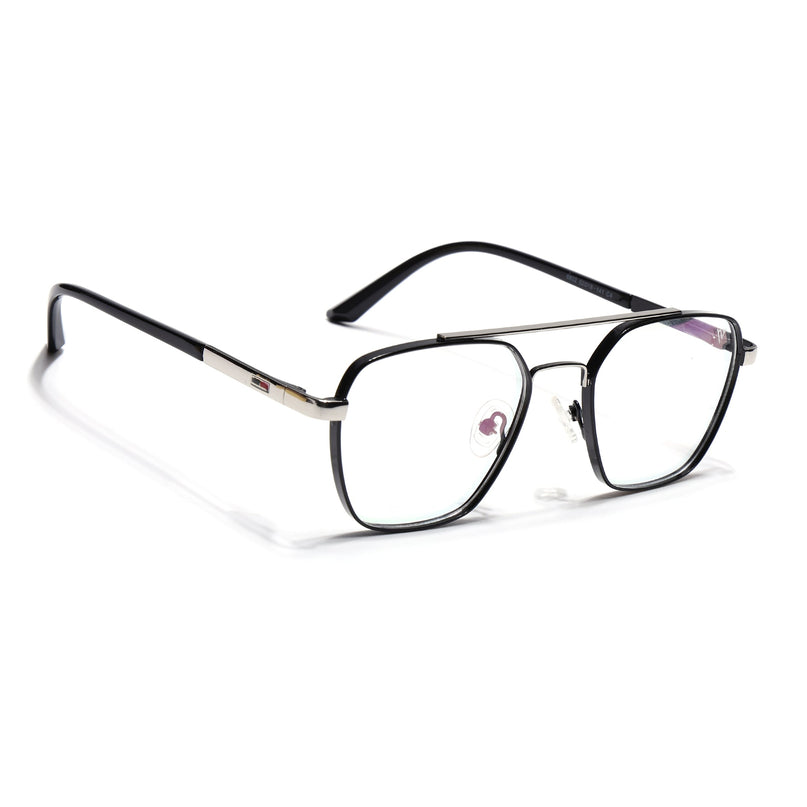 Voyage Silverline Shine Black & Silver Wayfarer Eyeglasses for Men & Women - MG5351-C3