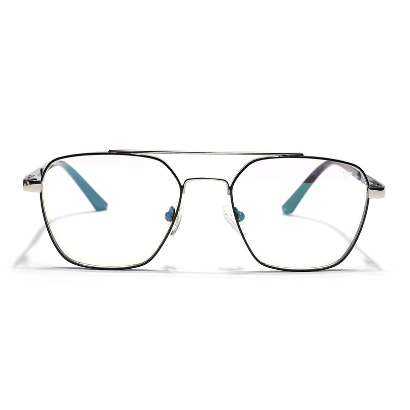 Voyage Silverline Shine Black & Silver Wayfarer Eyeglasses for Men & Women - MG5351-C3