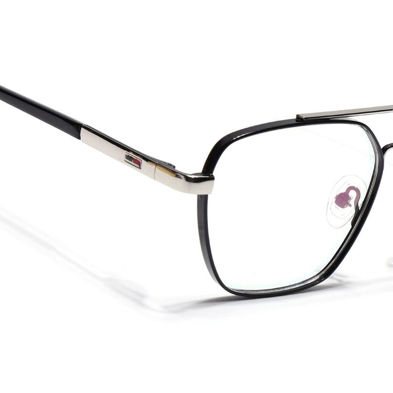Voyage Silverline Shine Black & Silver Wayfarer Eyeglasses for Men & Women - MG5351-C3