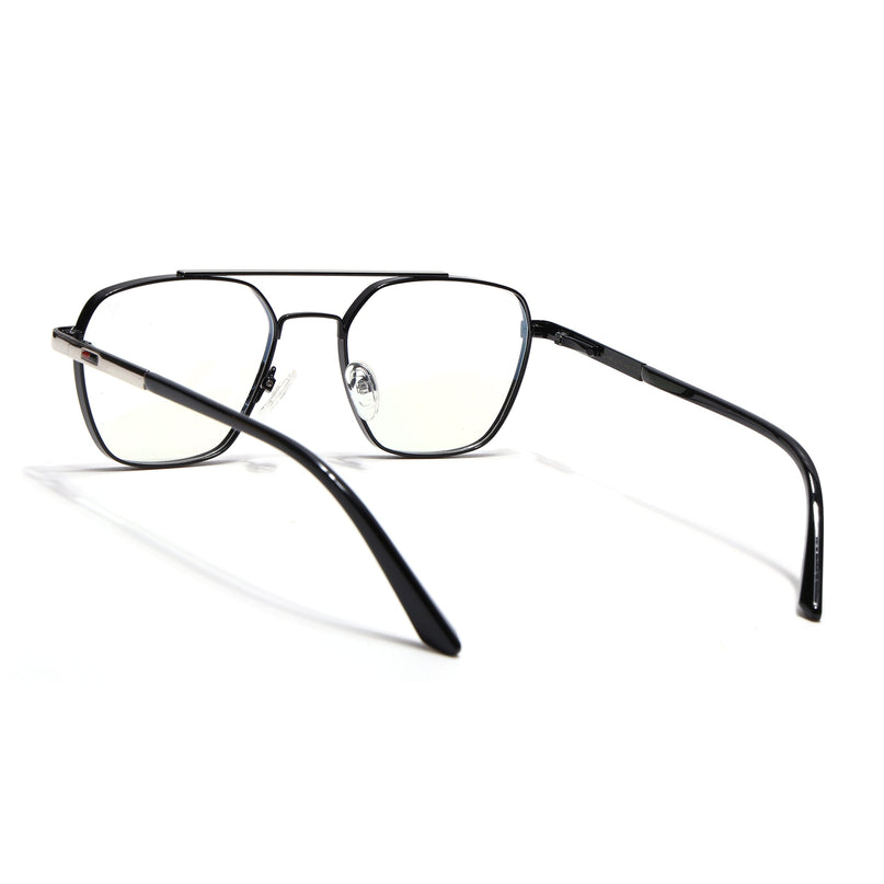 Voyage Silverline Shine Black & Silver Wayfarer Eyeglasses for Men & Women - MG5351-C3