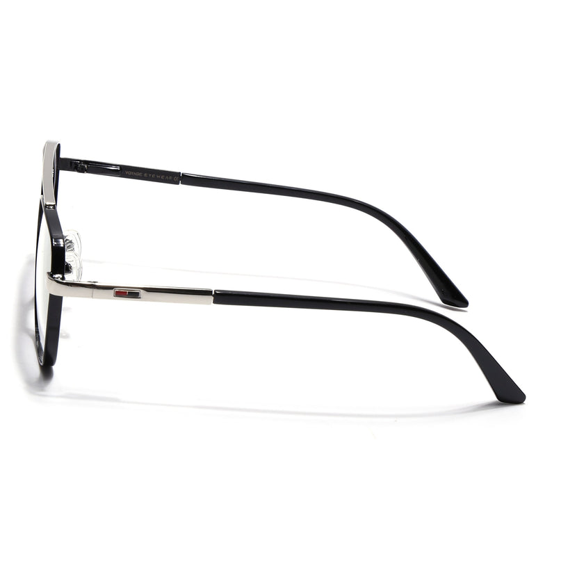 Voyage Silverline Shine Black & Silver Wayfarer Eyeglasses for Men & Women - MG5351-C3