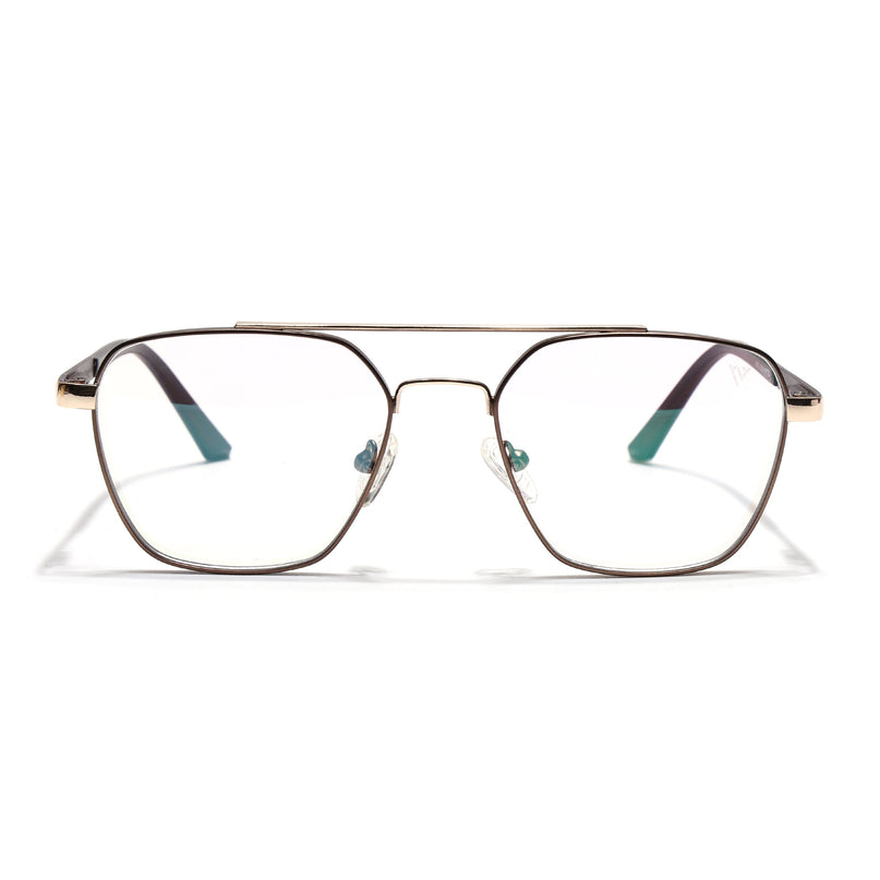 Voyage Silverline Golden Wayfarer Eyeglasses for Men & Women - MG5352-C4