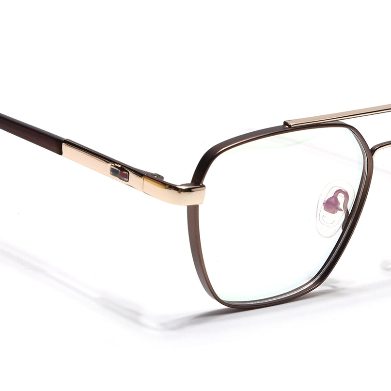 Voyage Silverline Golden Wayfarer Eyeglasses for Men & Women - MG5352-C4
