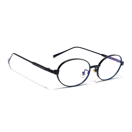 Voyage Black Oval Eyeglasses for Men & Women (6A010FMG7772)