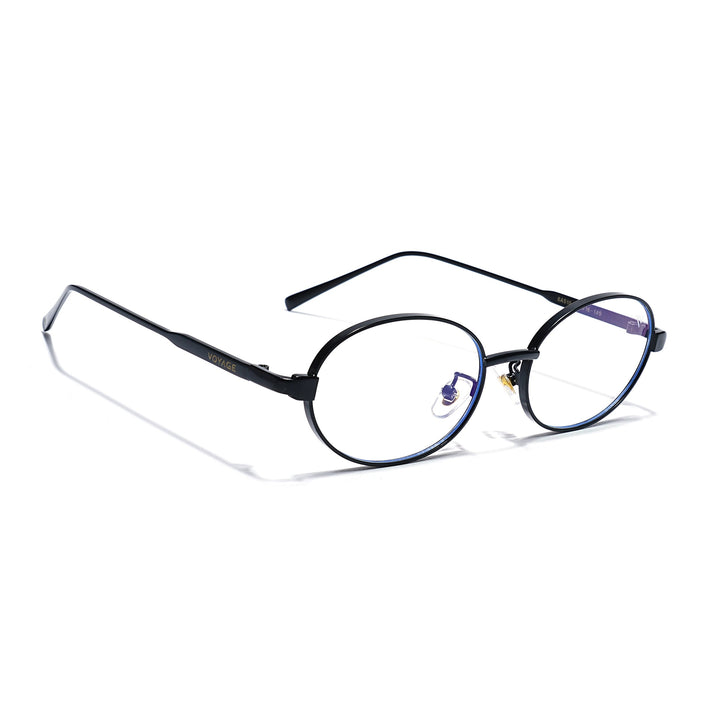 Voyage Black Oval Eyeglasses for Men & Women (6A010FMG7772)