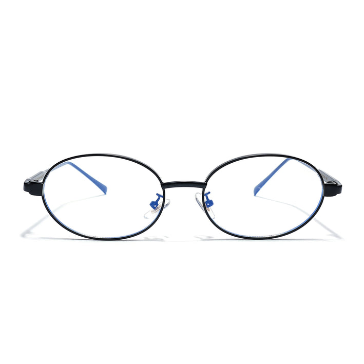 Voyage Black Oval Eyeglasses for Men & Women (6A010FMG7772)