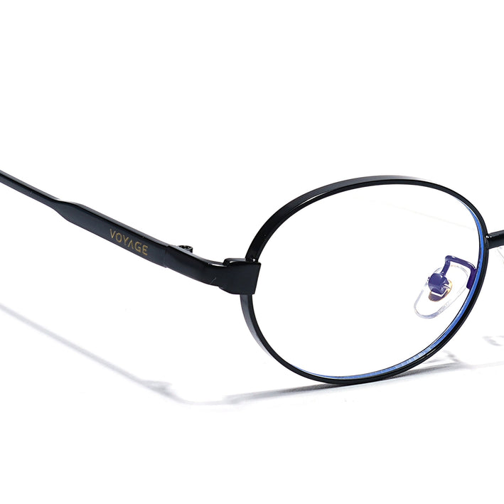 Voyage Black Oval Eyeglasses for Men & Women (6A010FMG7772)