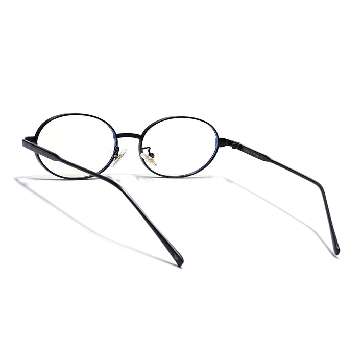 Voyage Black Oval Eyeglasses for Men & Women (6A010FMG7772)